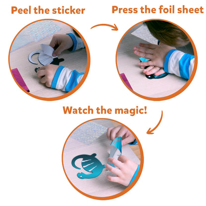 Skillmatics Foil Fun - Disney Princess, Mess-Free Art & Craft Kits for Kids, DIY Creative Activity, Travel Toys, Perfect Gifts for Fans of Moana, Cinderella, Ariel, Jasmine, Ages 4, 5, 6, 7, 8, 9