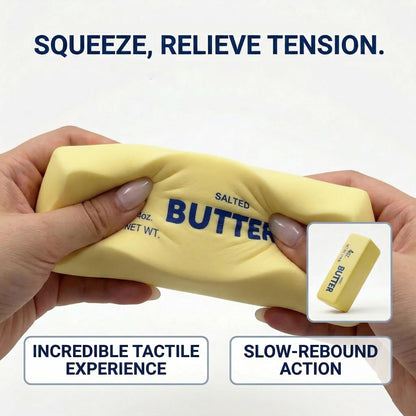 Slow Rising Butter Squishy, Realistic Butter Stick Stress Relief Ball for Adults and Teens, Cute Sensory Fidget Gadget, Soft Anxiety Relief with Wet Rebound, Squeeze & Squish Stress Reliever (Brown)