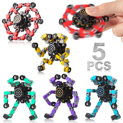 Gokeey Stocking Stuffers Gifts for Grandkids Transformable Fidget Spinners for Kids and Adults Stress Relief Sensory Fidget Toys for Boys Age 8-13 Teen Girls Kids Toys2 Pcs