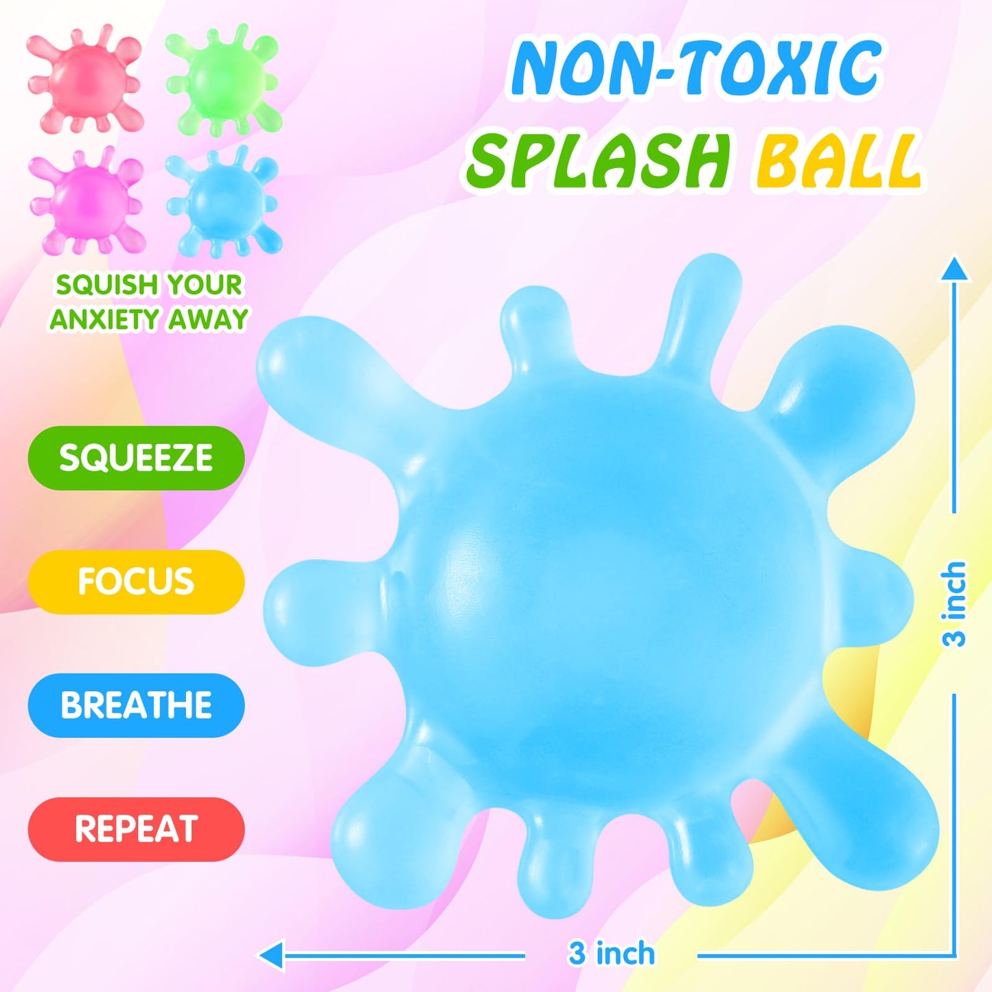 1 Pack Fidget Toys Squishy Stress Cube, Stress Balls for Kids Adults Squishies Stress Relief, Ice Squishy Cube Sugar Balls, Sensory Toys for Kids with Autism, Fidgets for Classroom Prize Toys (Pink)