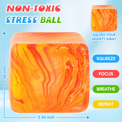 1 Pack Fidget Toys Squishy Stress Cube, Stress Balls for Kids Adults Squishies Stress Relief, Ice Squishy Cube Sugar Balls, Sensory Toys for Kids with Autism, Fidgets for Classroom Prize Toys (Pink)