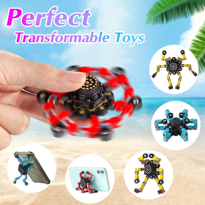 Gokeey Stocking Stuffers Gifts for Grandkids Transformable Fidget Spinners for Kids and Adults Stress Relief Sensory Fidget Toys for Boys Age 8-13 Teen Girls Kids Toys2 Pcs