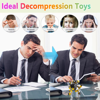 Gokeey Stocking Stuffers Gifts for Grandkids Transformable Fidget Spinners for Kids and Adults Stress Relief Sensory Fidget Toys for Boys Age 8-13 Teen Girls Kids Toys2 Pcs