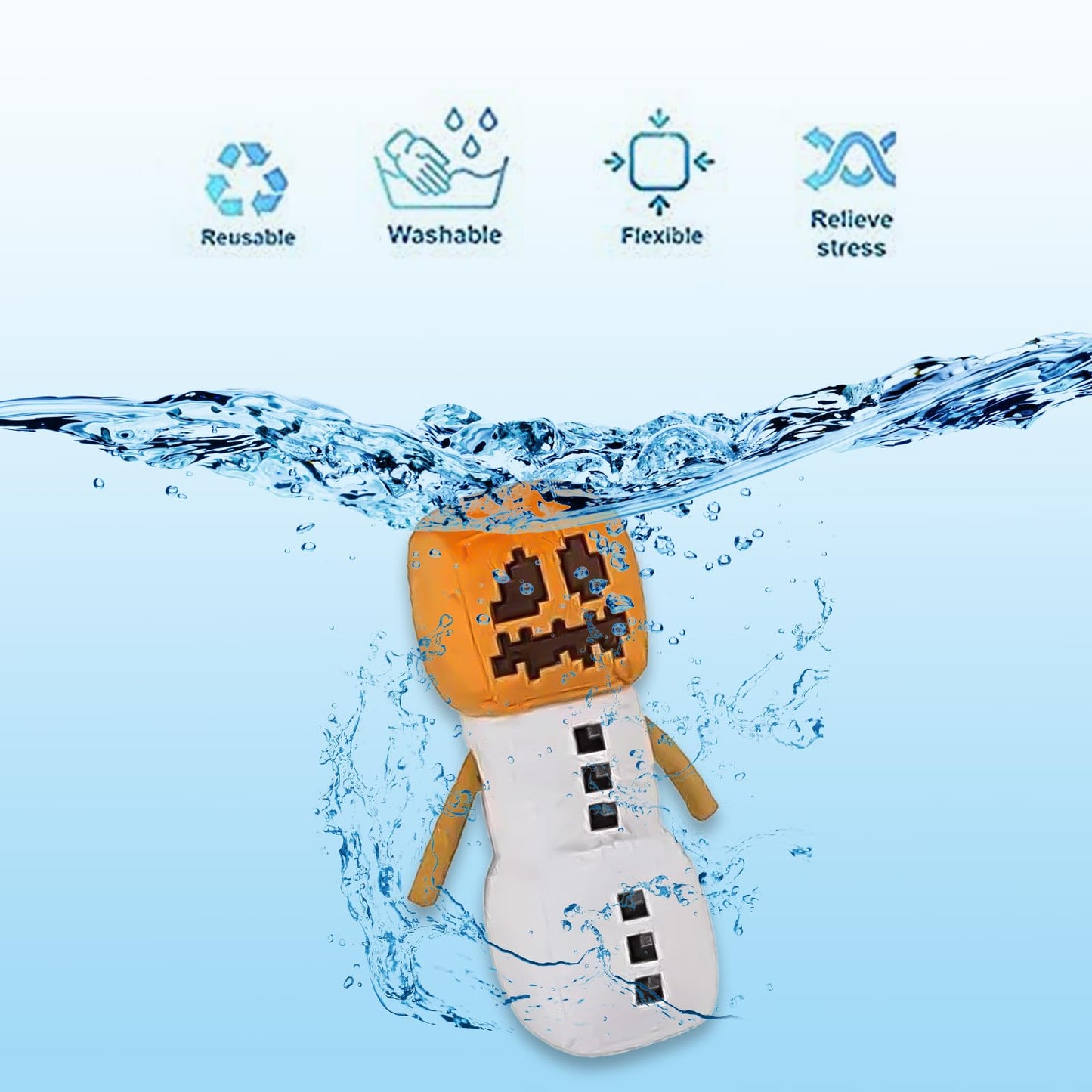 XSLWAN 8Pack Snow Golem Plush, Enderman Plush, Baby Wolf, Baby Pig, Spider, bat, Skeleton Shooter, Squid Stuffed Animals Toys，Great Gift for Children and Fans.