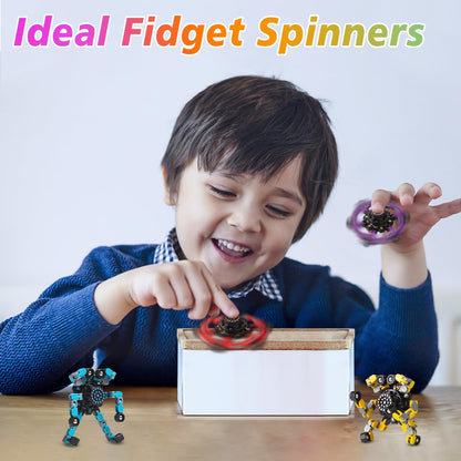 Gokeey Stocking Stuffers Gifts for Grandkids Transformable Fidget Spinners for Kids and Adults Stress Relief Sensory Fidget Toys for Boys Age 8-13 Teen Girls Kids Toys2 Pcs