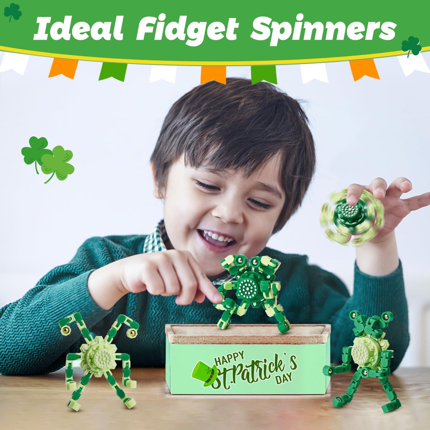 Gokeey Stocking Stuffers Gifts for Grandkids Transformable Fidget Spinners for Kids and Adults Stress Relief Sensory Fidget Toys for Boys Age 8-13 Teen Girls Kids Toys2 Pcs