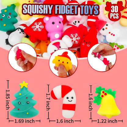 30 Pack Squishy Toys, Kawaii Squishies Party Favors for Kids 4-8 8-12 Treasure Box Toys for Classroom Birthday Xmas Gifts Goodie Bag Mini Animals Mochi Squishy Stress Relief Sensory Toys Random