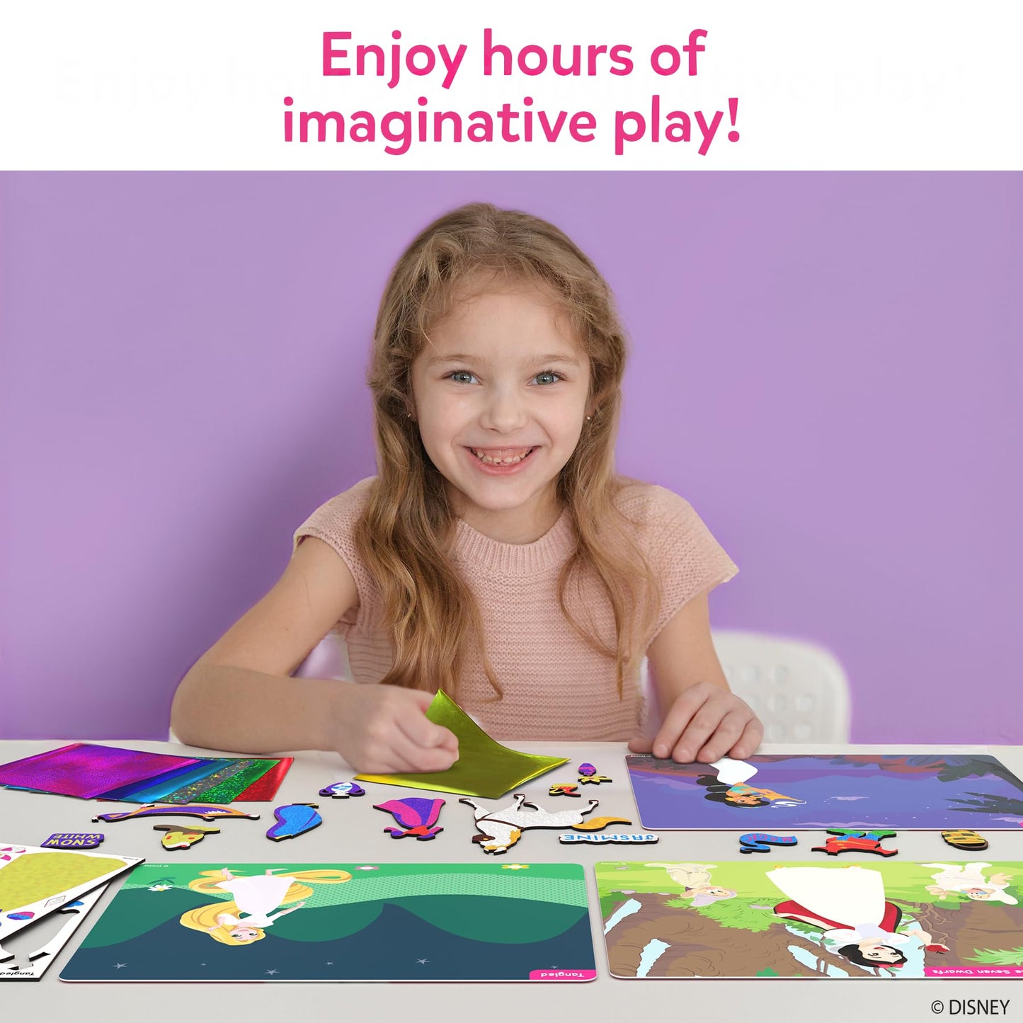 Skillmatics Foil Fun - Disney Princess, Mess-Free Art & Craft Kits for Kids, DIY Creative Activity, Travel Toys, Perfect Gifts for Fans of Moana, Cinderella, Ariel, Jasmine, Ages 4, 5, 6, 7, 8, 9