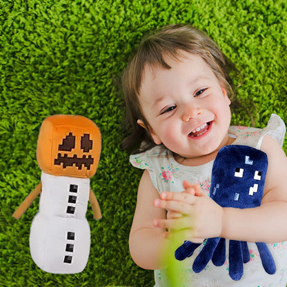 XSLWAN 8Pack Snow Golem Plush, Enderman Plush, Baby Wolf, Baby Pig, Spider, bat, Skeleton Shooter, Squid Stuffed Animals Toys，Great Gift for Children and Fans.