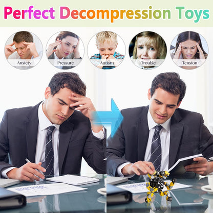 Gokeey Stocking Stuffers Gifts for Grandkids Transformable Fidget Spinners for Kids and Adults Stress Relief Sensory Fidget Toys for Boys Age 8-13 Teen Girls Kids Toys2 Pcs