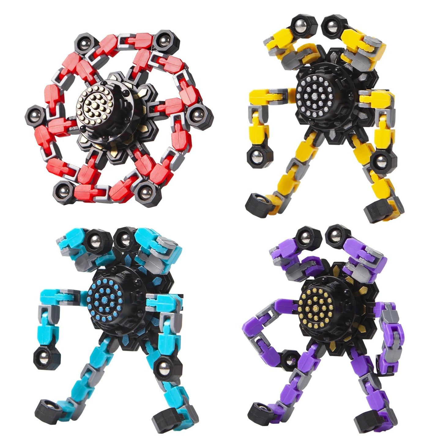 Gokeey Stocking Stuffers Gifts for Grandkids Transformable Fidget Spinners for Kids and Adults Stress Relief Sensory Fidget Toys for Boys Age 8-13 Teen Girls Kids Toys2 Pcs