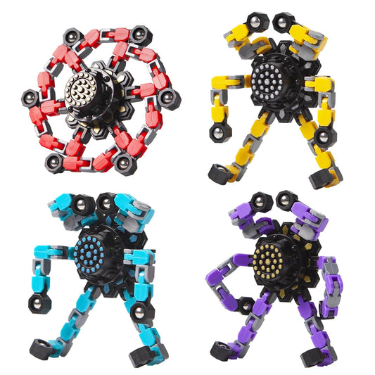 Gokeey Stocking Stuffers Gifts for Grandkids Transformable Fidget Spinners for Kids and Adults Stress Relief Sensory Fidget Toys for Boys Age 8-13 Teen Girls Kids Toys2 Pcs