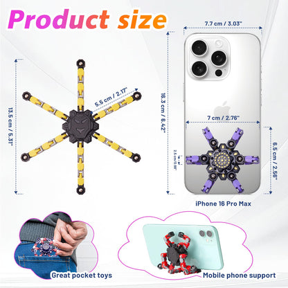 Gokeey Stocking Stuffers Gifts for Grandkids Transformable Fidget Spinners for Kids and Adults Stress Relief Sensory Fidget Toys for Boys Age 8-13 Teen Girls Kids Toys2 Pcs