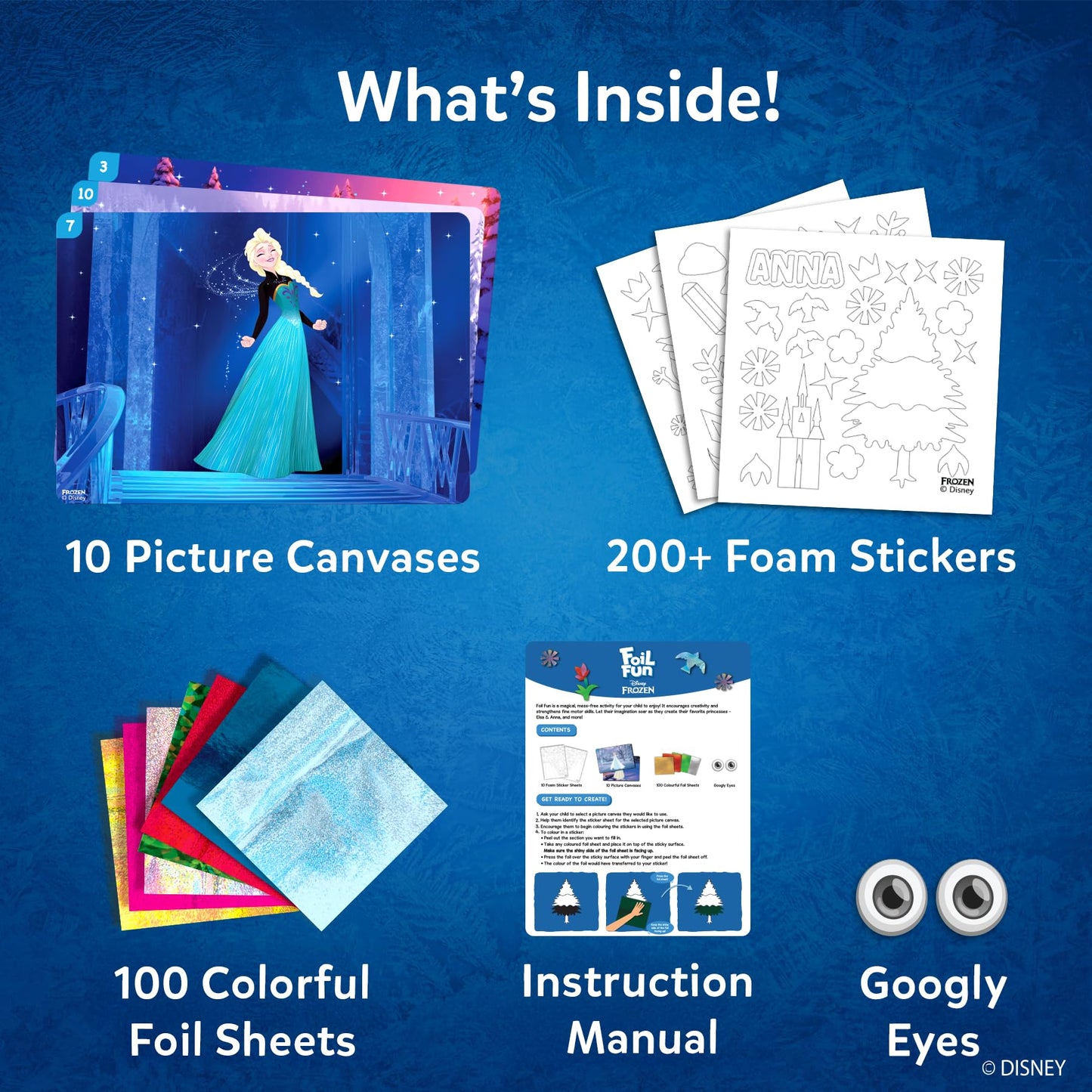 Skillmatics Foil Fun - Disney Princess, Mess-Free Art & Craft Kits for Kids, DIY Creative Activity, Travel Toys, Perfect Gifts for Fans of Moana, Cinderella, Ariel, Jasmine, Ages 4, 5, 6, 7, 8, 9
