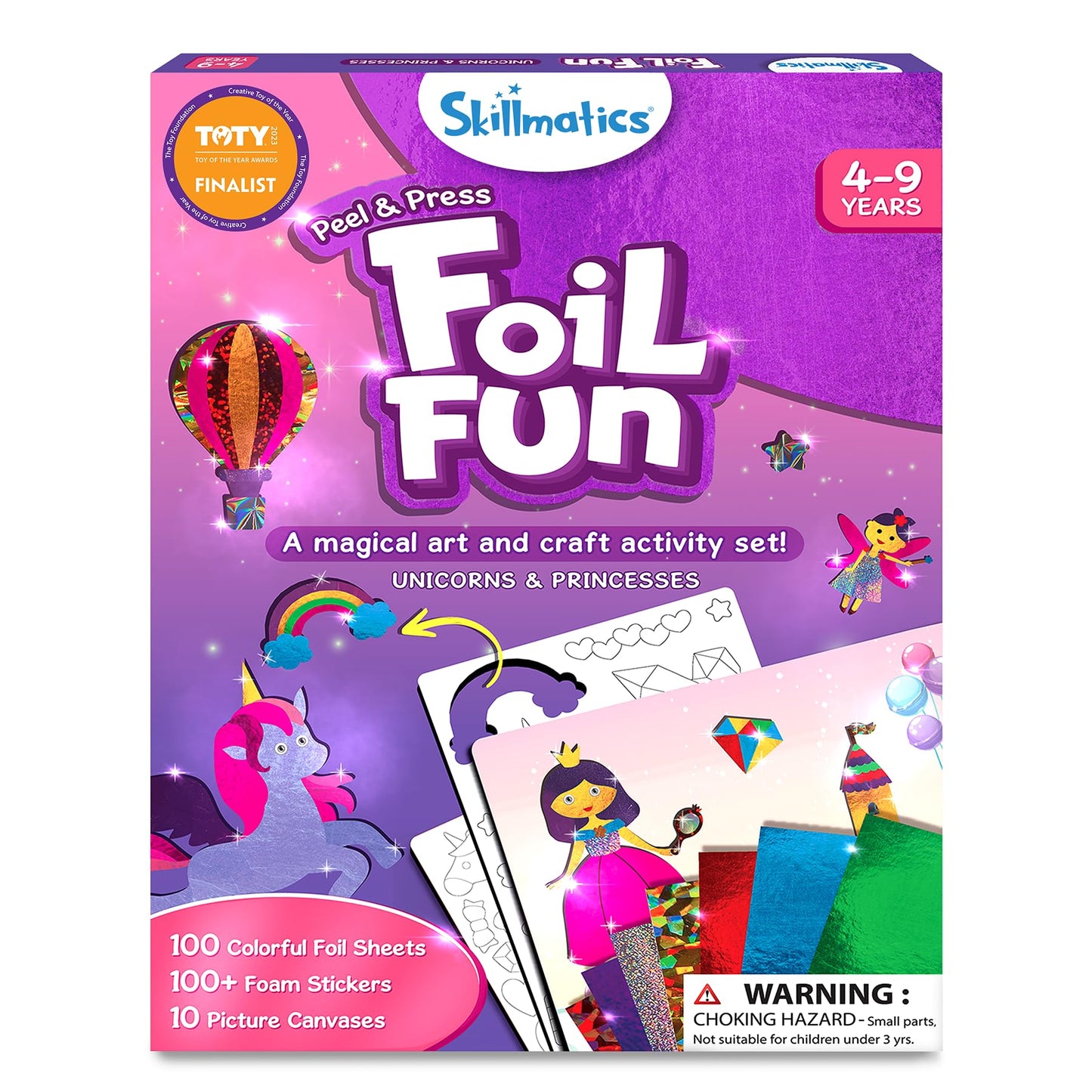 Skillmatics Foil Fun - Disney Princess, Mess-Free Art & Craft Kits for Kids, DIY Creative Activity, Travel Toys, Perfect Gifts for Fans of Moana, Cinderella, Ariel, Jasmine, Ages 4, 5, 6, 7, 8, 9