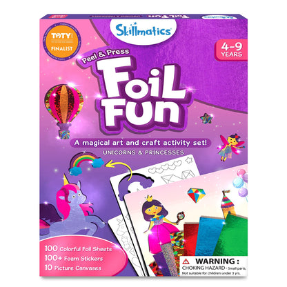 Skillmatics Foil Fun - Disney Princess, Mess-Free Art & Craft Kits for Kids, DIY Creative Activity, Travel Toys, Perfect Gifts for Fans of Moana, Cinderella, Ariel, Jasmine, Ages 4, 5, 6, 7, 8, 9
