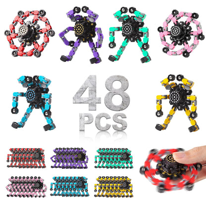 Gokeey Stocking Stuffers Gifts for Grandkids Transformable Fidget Spinners for Kids and Adults Stress Relief Sensory Fidget Toys for Boys Age 8-13 Teen Girls Kids Toys2 Pcs