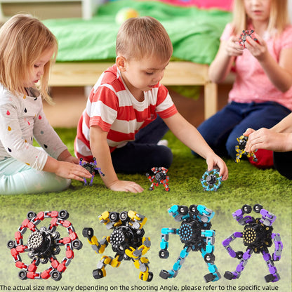 Gokeey Stocking Stuffers Gifts for Grandkids Transformable Fidget Spinners for Kids and Adults Stress Relief Sensory Fidget Toys for Boys Age 8-13 Teen Girls Kids Toys2 Pcs