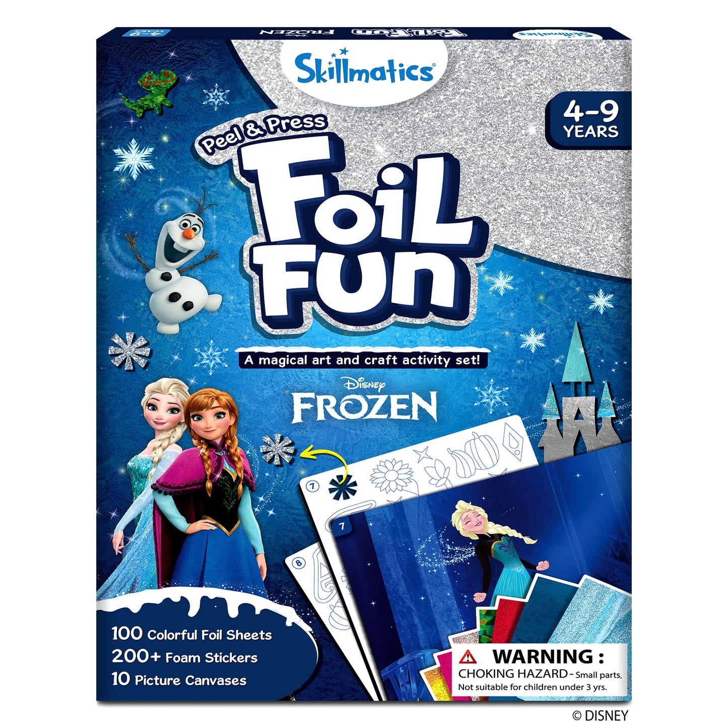 Skillmatics Foil Fun - Disney Princess, Mess-Free Art & Craft Kits for Kids, DIY Creative Activity, Travel Toys, Perfect Gifts for Fans of Moana, Cinderella, Ariel, Jasmine, Ages 4, 5, 6, 7, 8, 9
