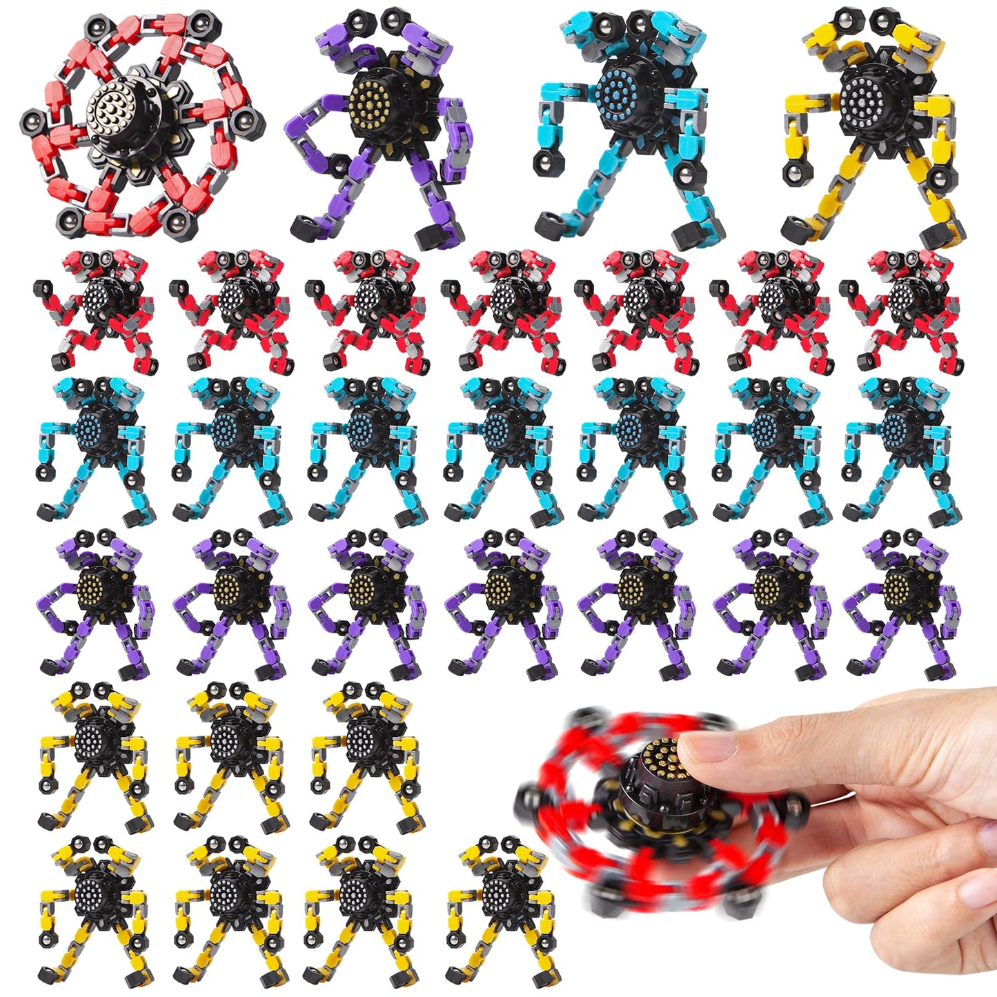 Gokeey Stocking Stuffers Gifts for Grandkids Transformable Fidget Spinners for Kids and Adults Stress Relief Sensory Fidget Toys for Boys Age 8-13 Teen Girls Kids Toys2 Pcs
