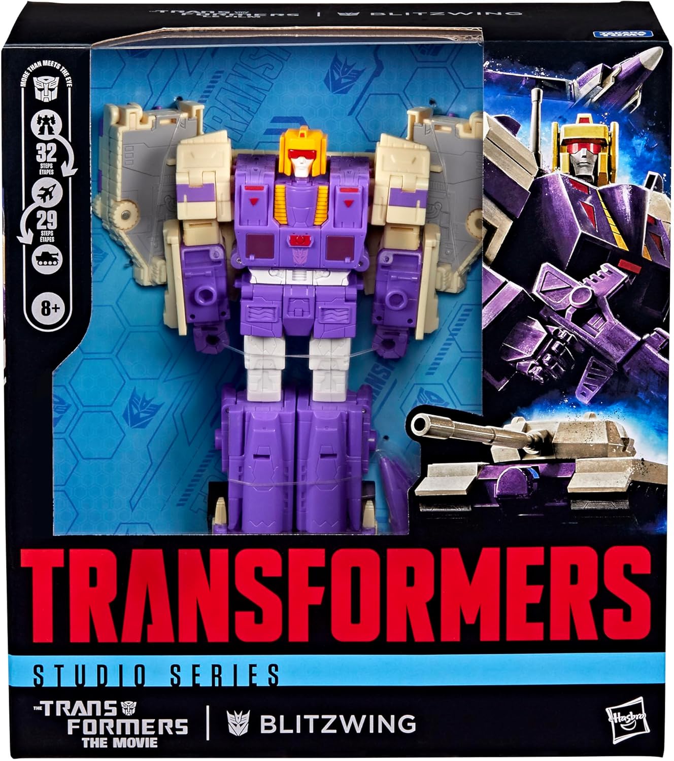 Transformers Studio Series The The Movie Blitzwing, Collectible 3-in-1 Converting 7-inch Leader Class Action Figure, 8+
