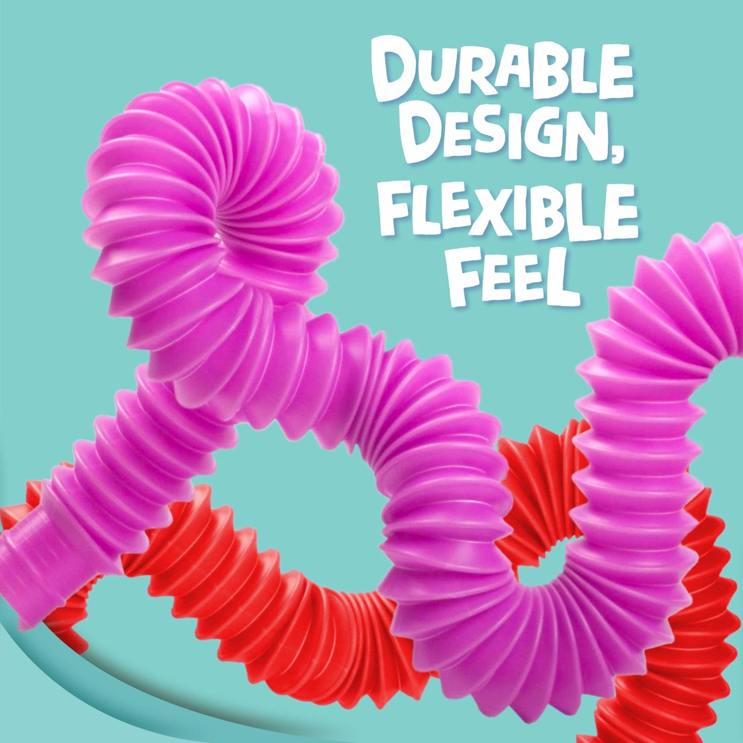 BUNMO Pop Tubes - Sensory Toys - Fidget Toys - Imaginative Play & Stimulating Creative Learning - Hours of Fun for Kids - Tons of Ways to Play - Non-Mouthable Toy 3+ - 4 Pack Large
