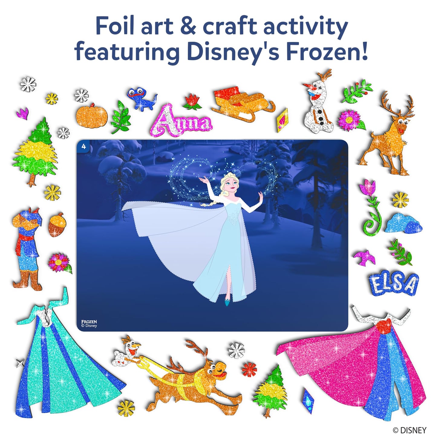Skillmatics Foil Fun - Disney Princess, Mess-Free Art & Craft Kits for Kids, DIY Creative Activity, Travel Toys, Perfect Gifts for Fans of Moana, Cinderella, Ariel, Jasmine, Ages 4, 5, 6, 7, 8, 9