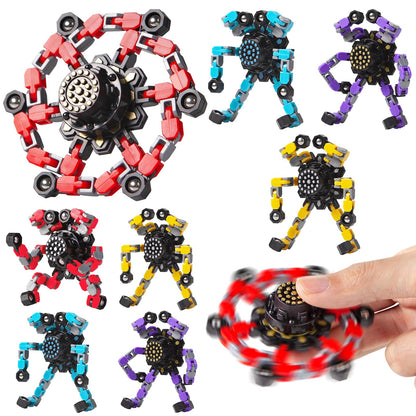 Gokeey Stocking Stuffers Gifts for Grandkids Transformable Fidget Spinners for Kids and Adults Stress Relief Sensory Fidget Toys for Boys Age 8-13 Teen Girls Kids Toys2 Pcs