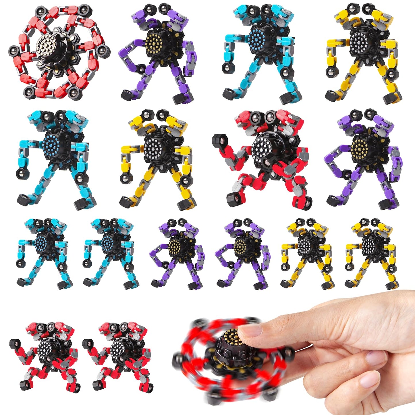 Gokeey Stocking Stuffers Gifts for Grandkids Transformable Fidget Spinners for Kids and Adults Stress Relief Sensory Fidget Toys for Boys Age 8-13 Teen Girls Kids Toys2 Pcs